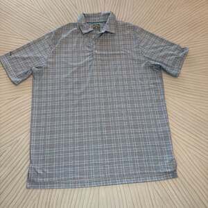 Callaway Opti-Dri Blue Plaid Short Sleeve  Stretch Golf Polo Shirt